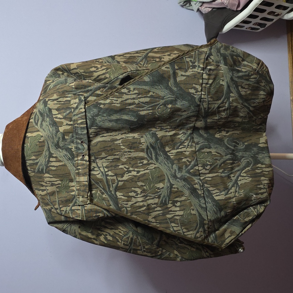 VTG Carhartt Mens Hunting Jacket Medium Camo Mossy Oak Blanket Lined Coat - Picture 4 of 8